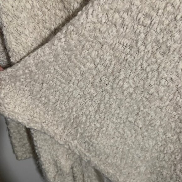 Off White Sherpa Open Front Oversized Cozy Comfy Women's Duster - Size S - Picture 3 of 8